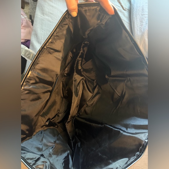 Victoria Secret Black Stripe Sequin Bling Weekender Beach Tote Bag 2017 11117941 - Picture 3 of 7